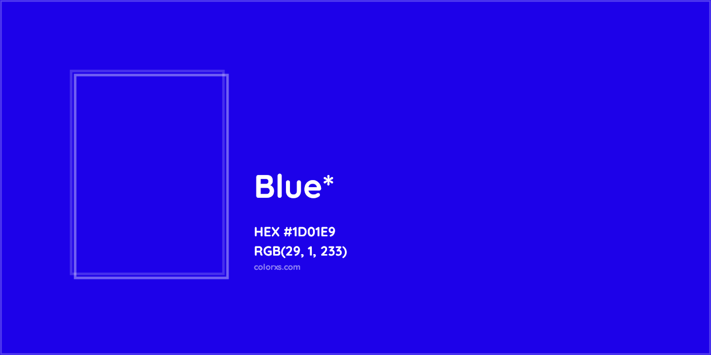 HEX #1D01E9 Color Name, Color Code, Palettes, Similar Paints, Images