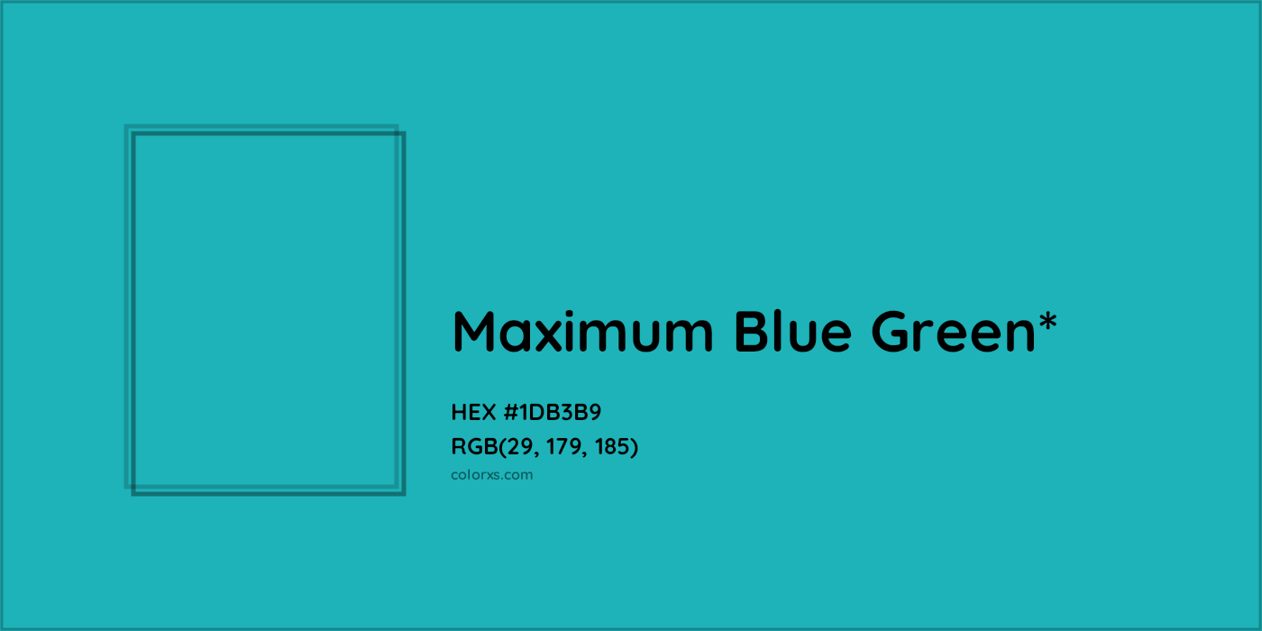 HEX #1DB3B9 Color Name, Color Code, Palettes, Similar Paints, Images