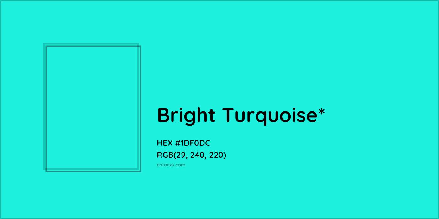 HEX #1DF0DC Color Name, Color Code, Palettes, Similar Paints, Images