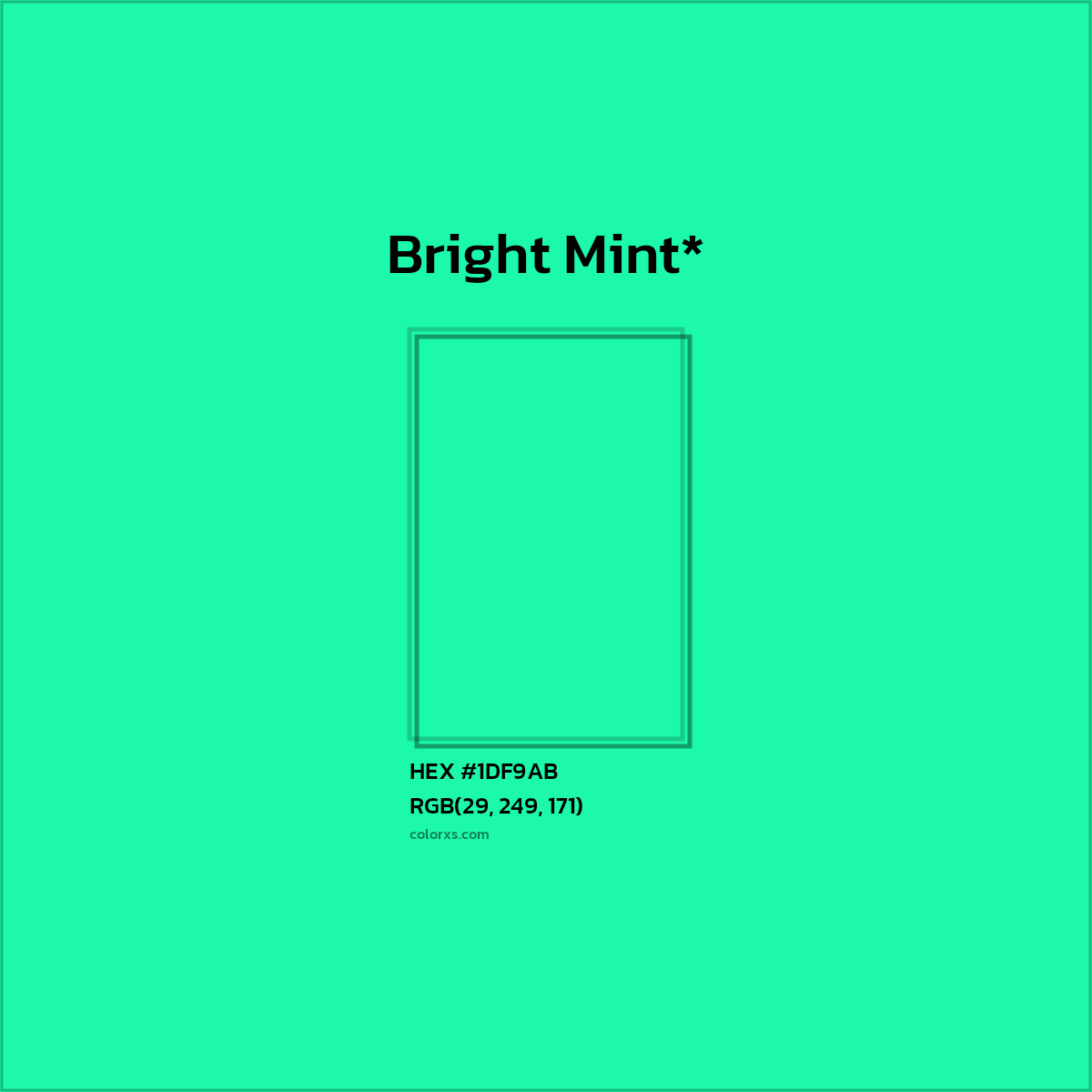 HEX #1DF9AB Color Name, Color Code, Palettes, Similar Paints, Images