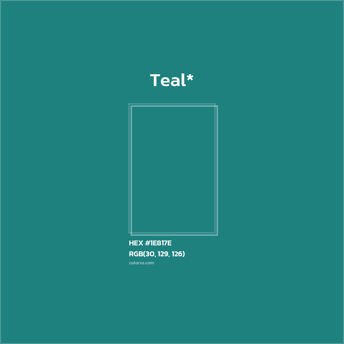 HEX #1E817E Color Name, Color Code, Palettes, Similar Paints, Images