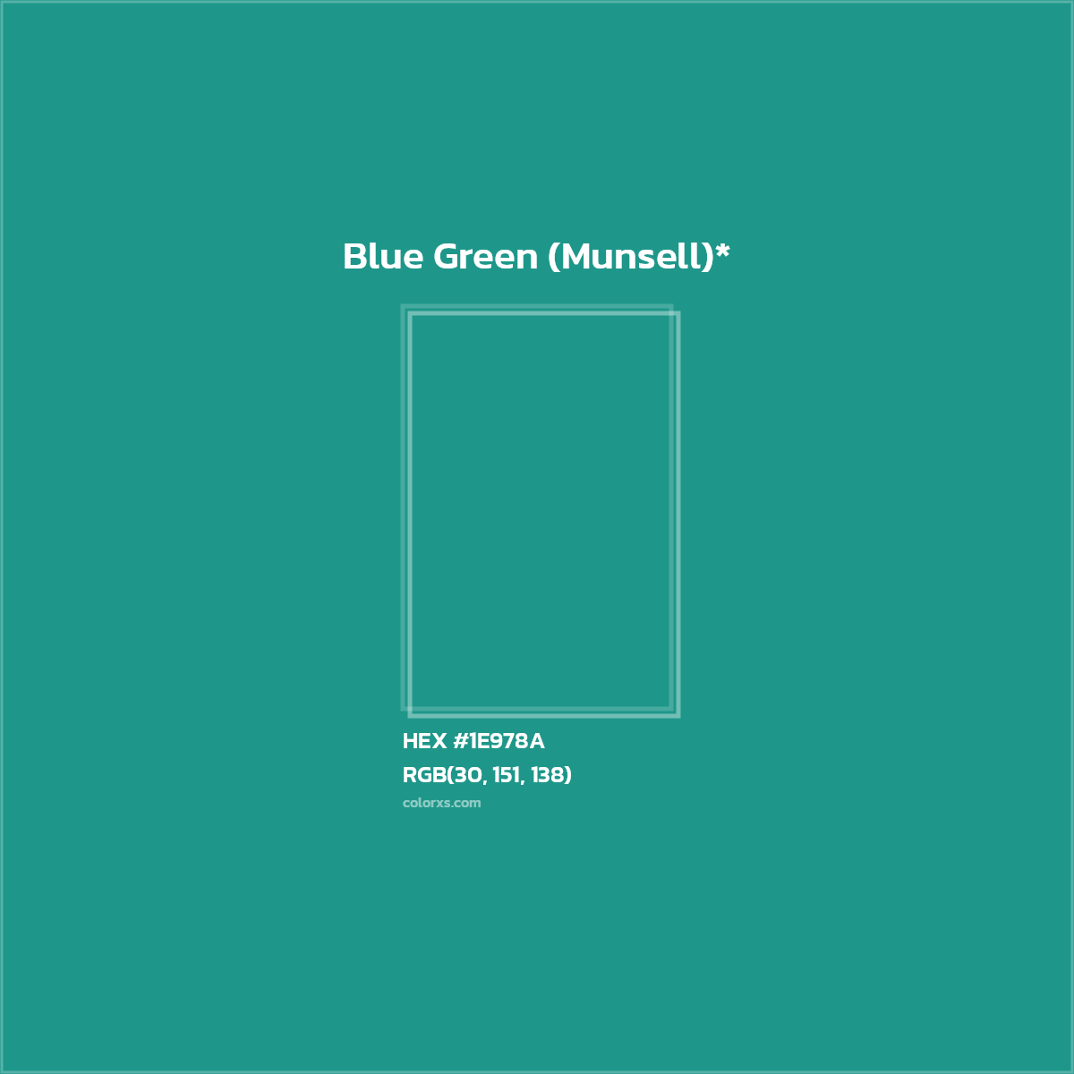 HEX #1E978A Color Name, Color Code, Palettes, Similar Paints, Images
