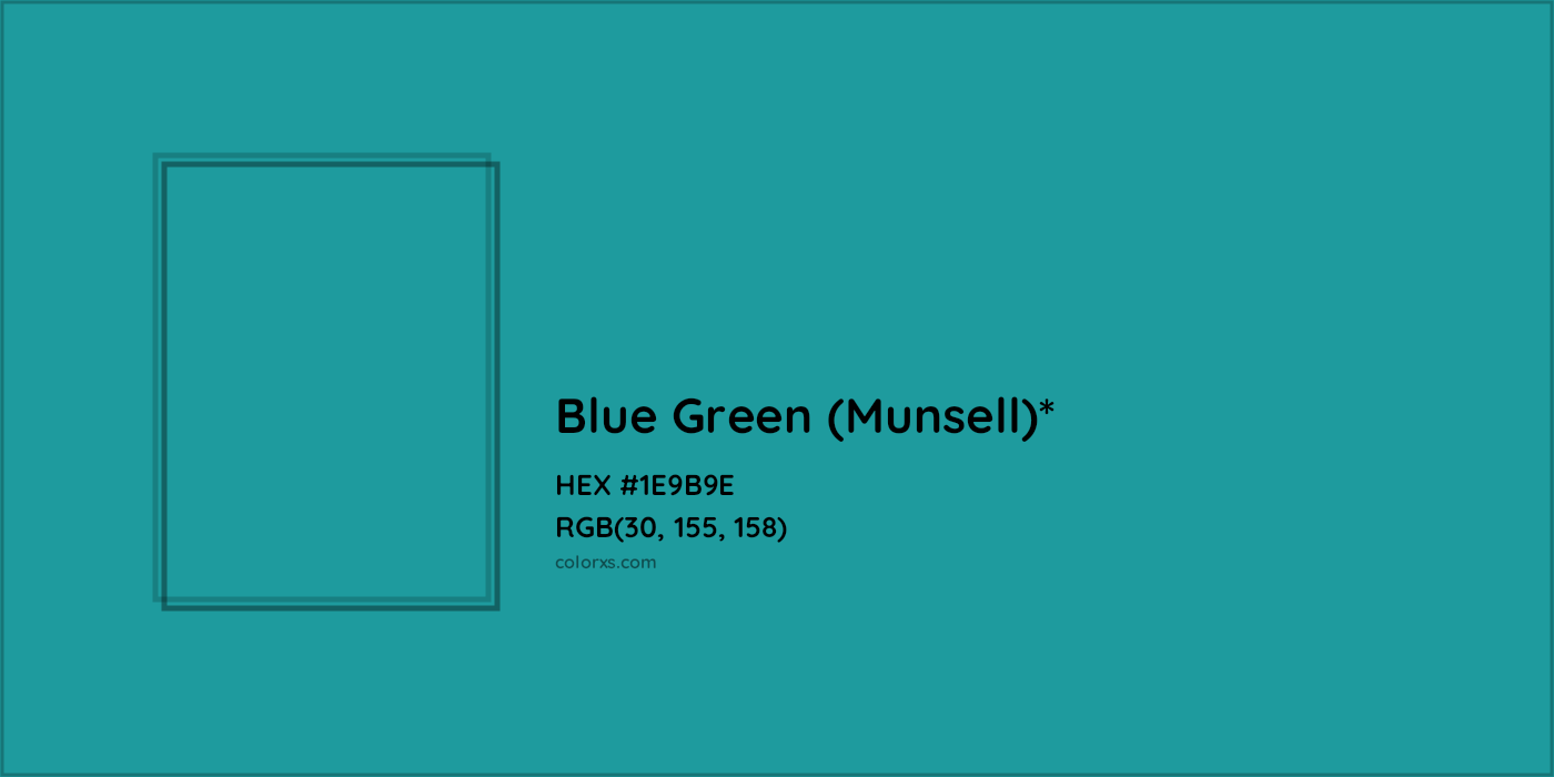 HEX #1E9B9E Color Name, Color Code, Palettes, Similar Paints, Images