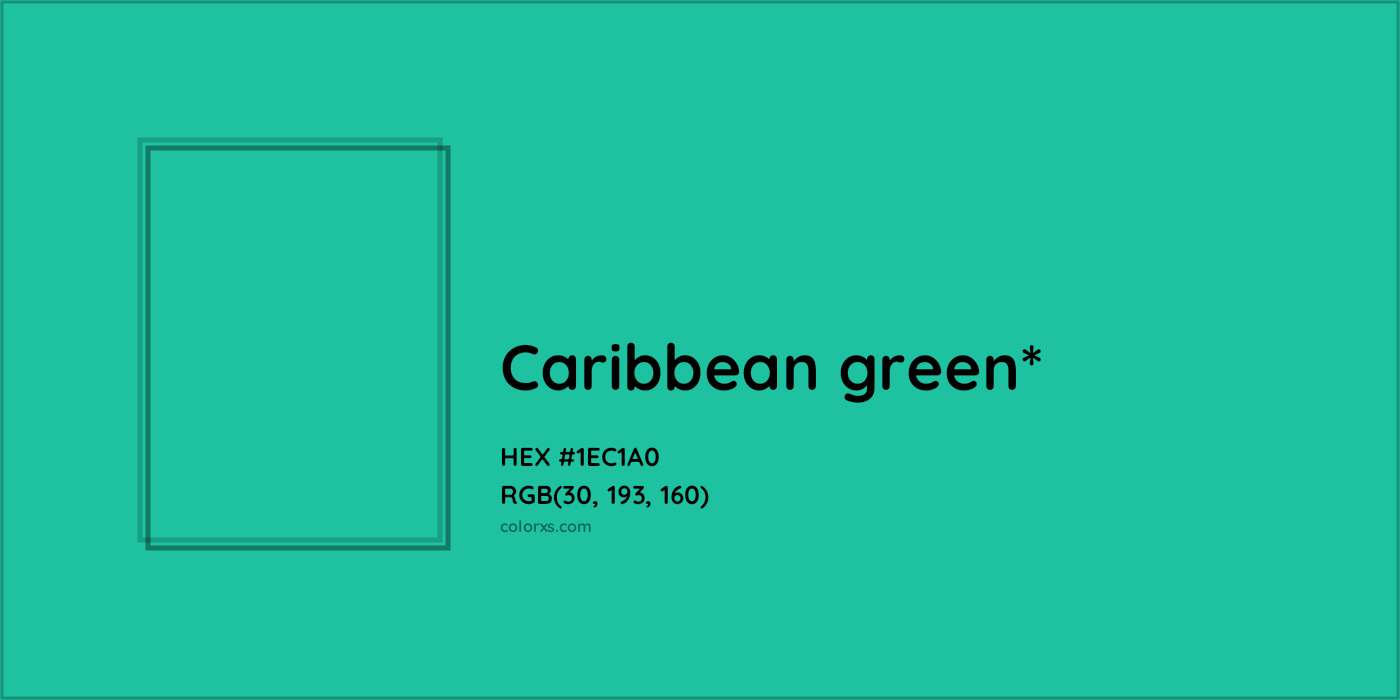 HEX #1EC1A0 Color Name, Color Code, Palettes, Similar Paints, Images