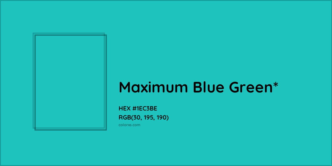 HEX #1EC3BE Color Name, Color Code, Palettes, Similar Paints, Images