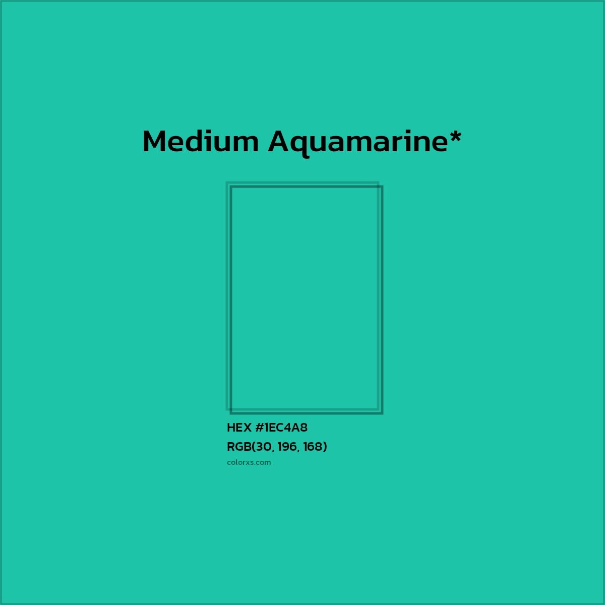HEX #1EC4A8 Color Name, Color Code, Palettes, Similar Paints, Images