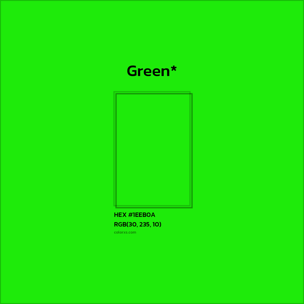 HEX #1EEB0A Color Name, Color Code, Palettes, Similar Paints, Images