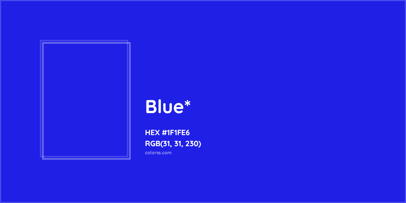 HEX #1F1FE6 Color Name, Color Code, Palettes, Similar Paints, Images