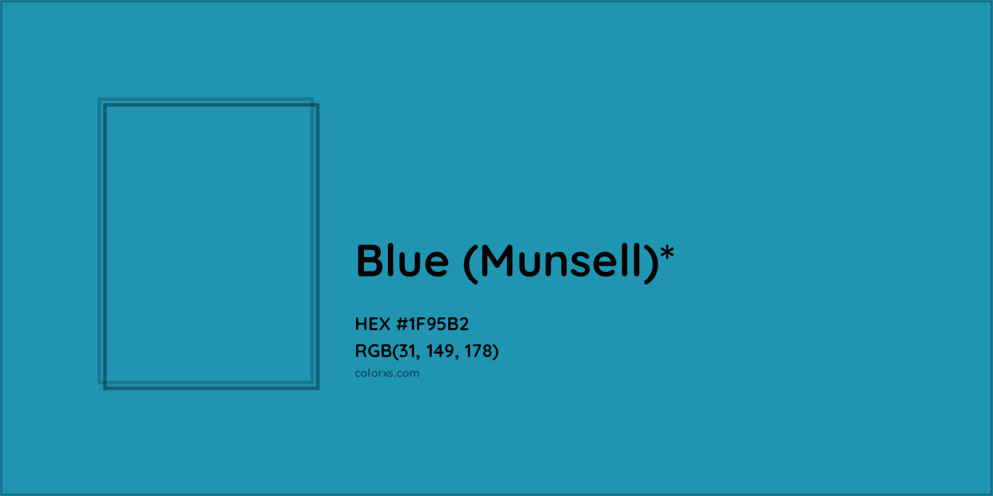 HEX #1F95B2 Color Name, Color Code, Palettes, Similar Paints, Images