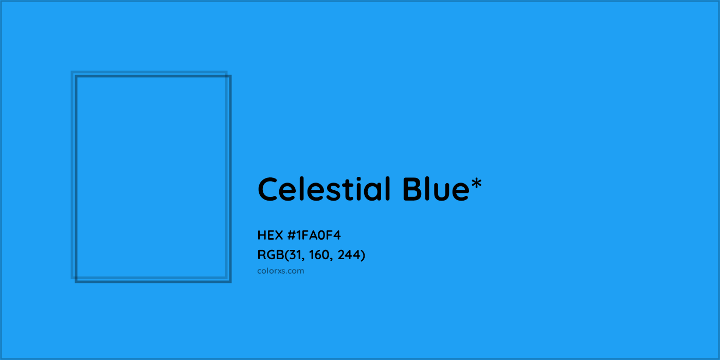 HEX #1FA0F4 Color Name, Color Code, Palettes, Similar Paints, Images