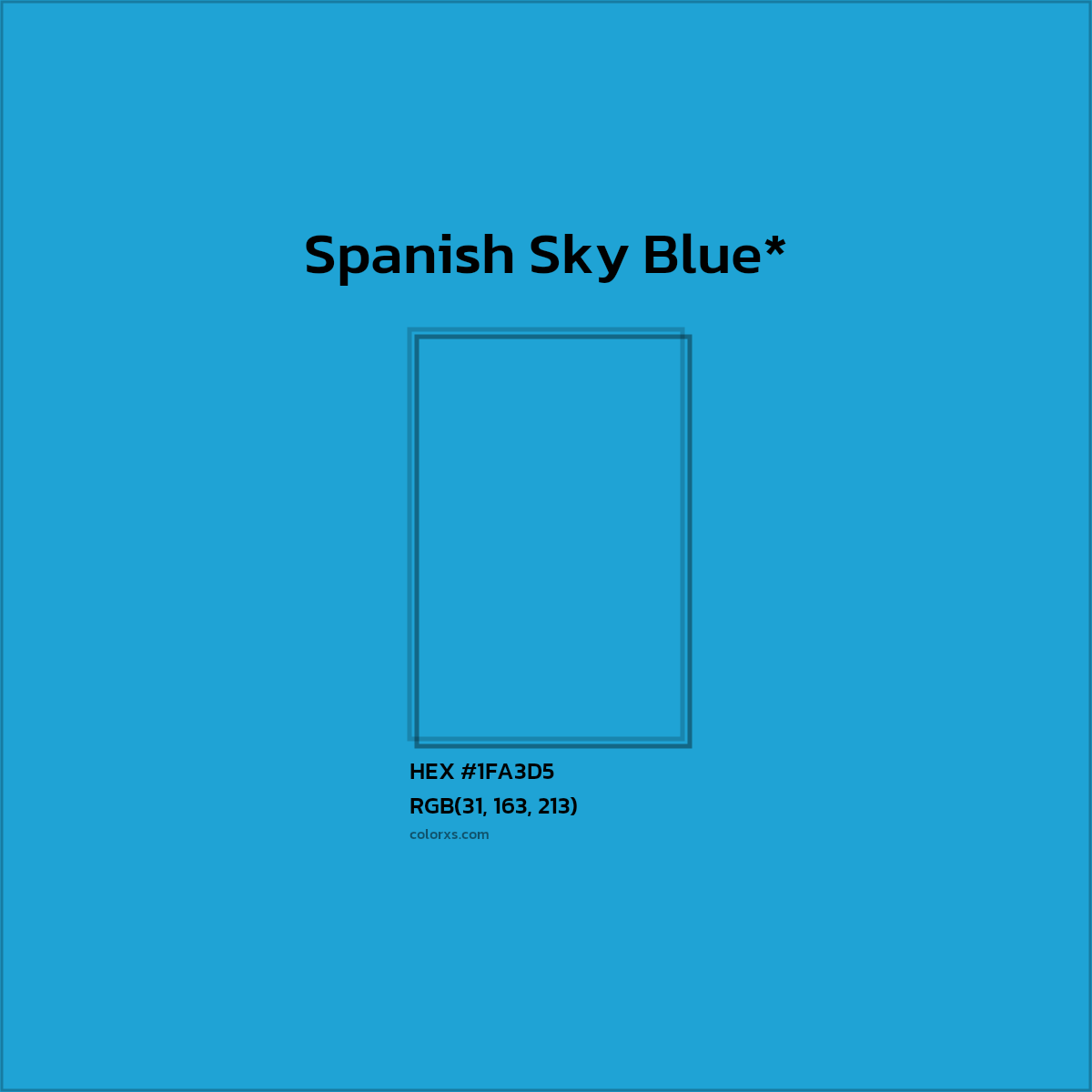 HEX #1FA3D5 Color Name, Color Code, Palettes, Similar Paints, Images