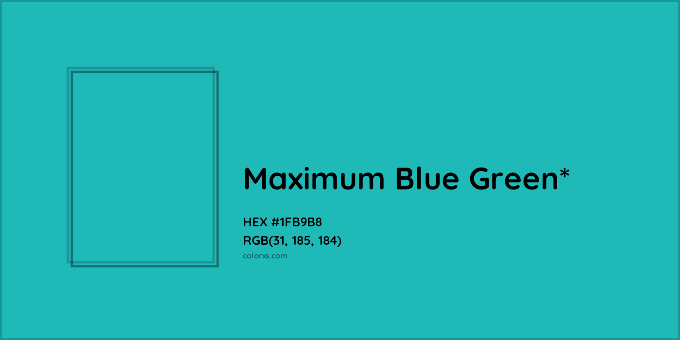 HEX #1FB9B8 Color Name, Color Code, Palettes, Similar Paints, Images