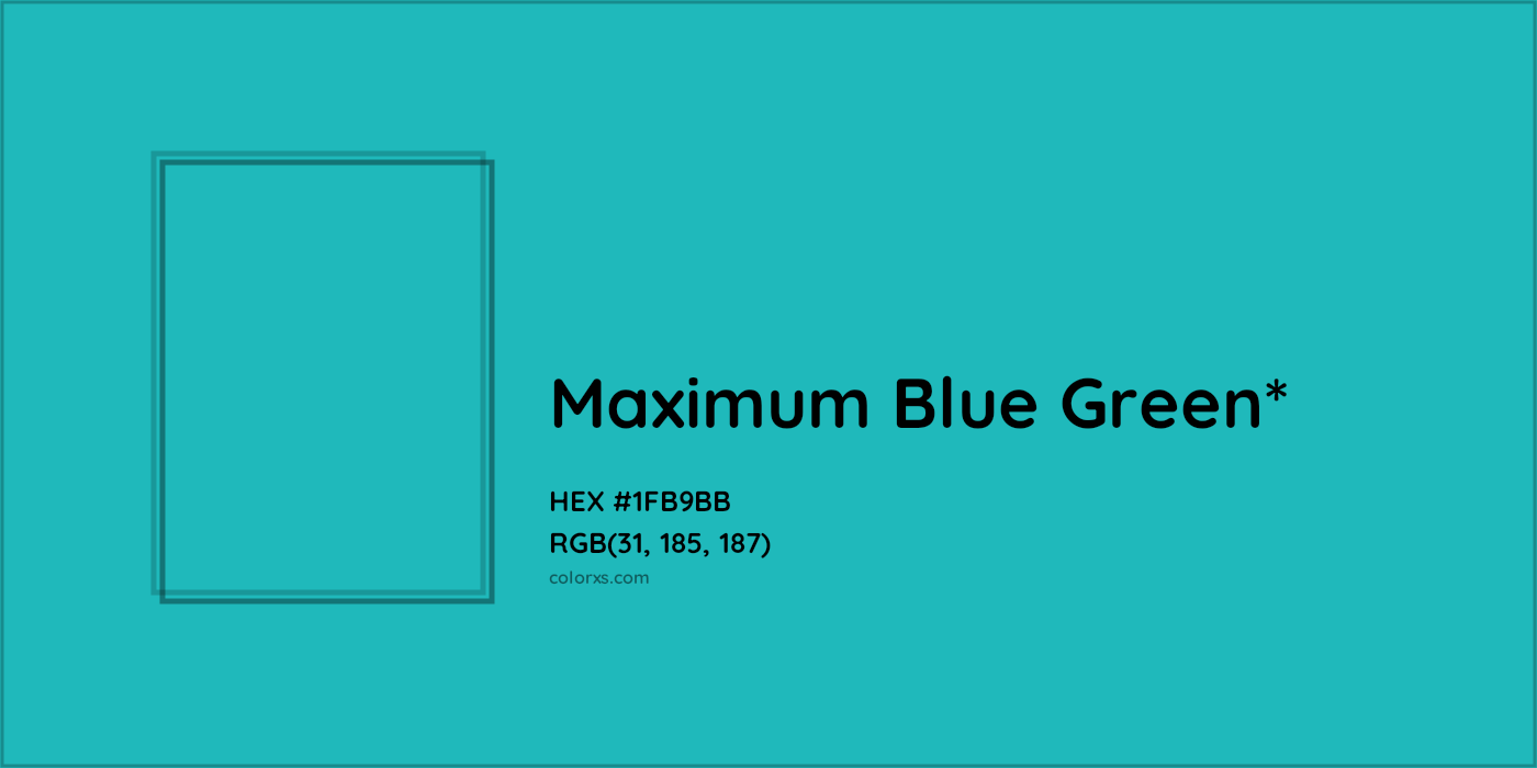 HEX #1FB9BB Color Name, Color Code, Palettes, Similar Paints, Images