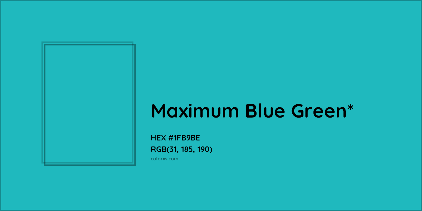HEX #1FB9BE Color Name, Color Code, Palettes, Similar Paints, Images
