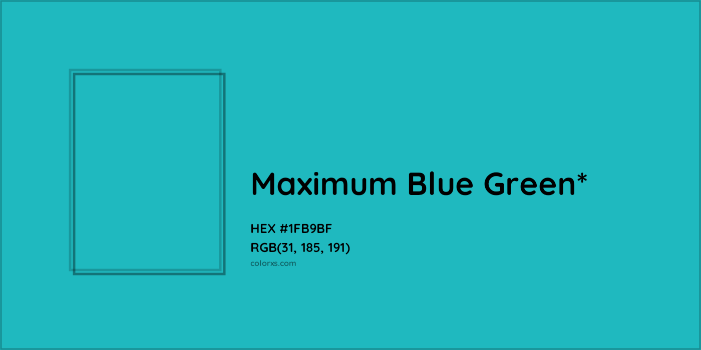 HEX #1FB9BF Color Name, Color Code, Palettes, Similar Paints, Images