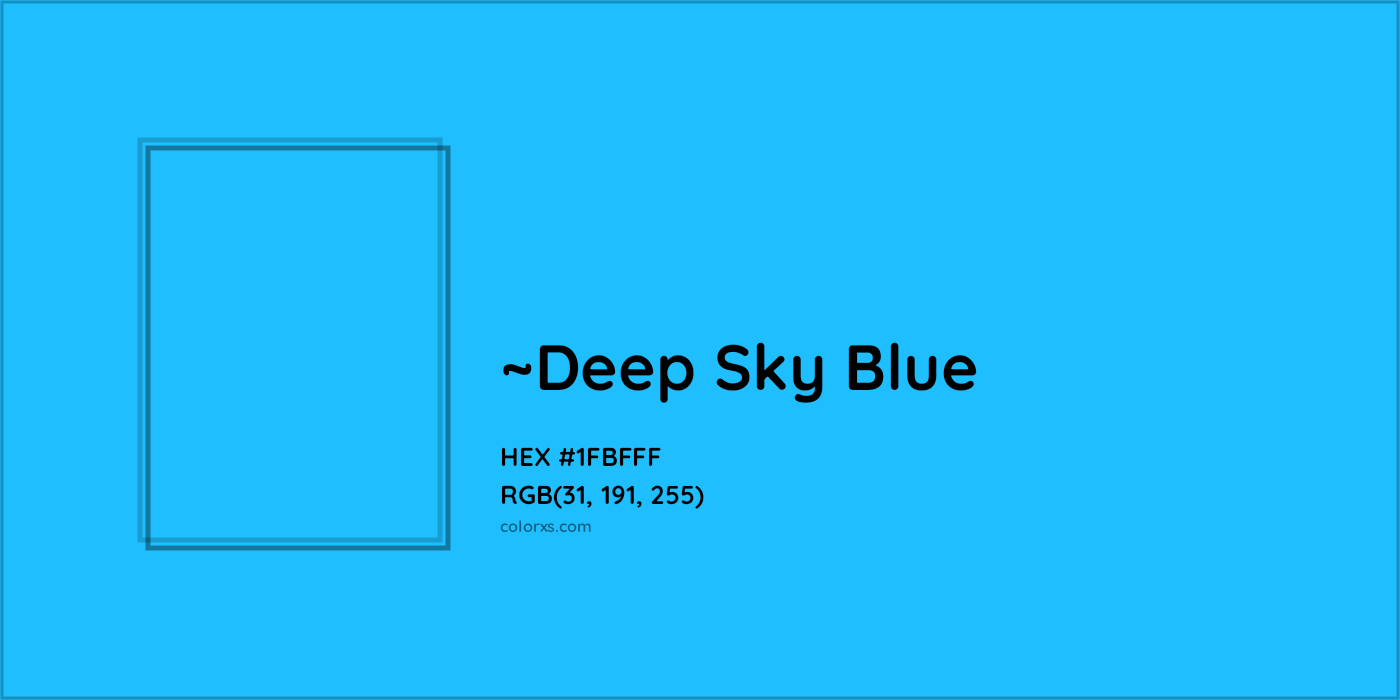 HEX #1FBFFF Color Name, Color Code, Palettes, Similar Paints, Images