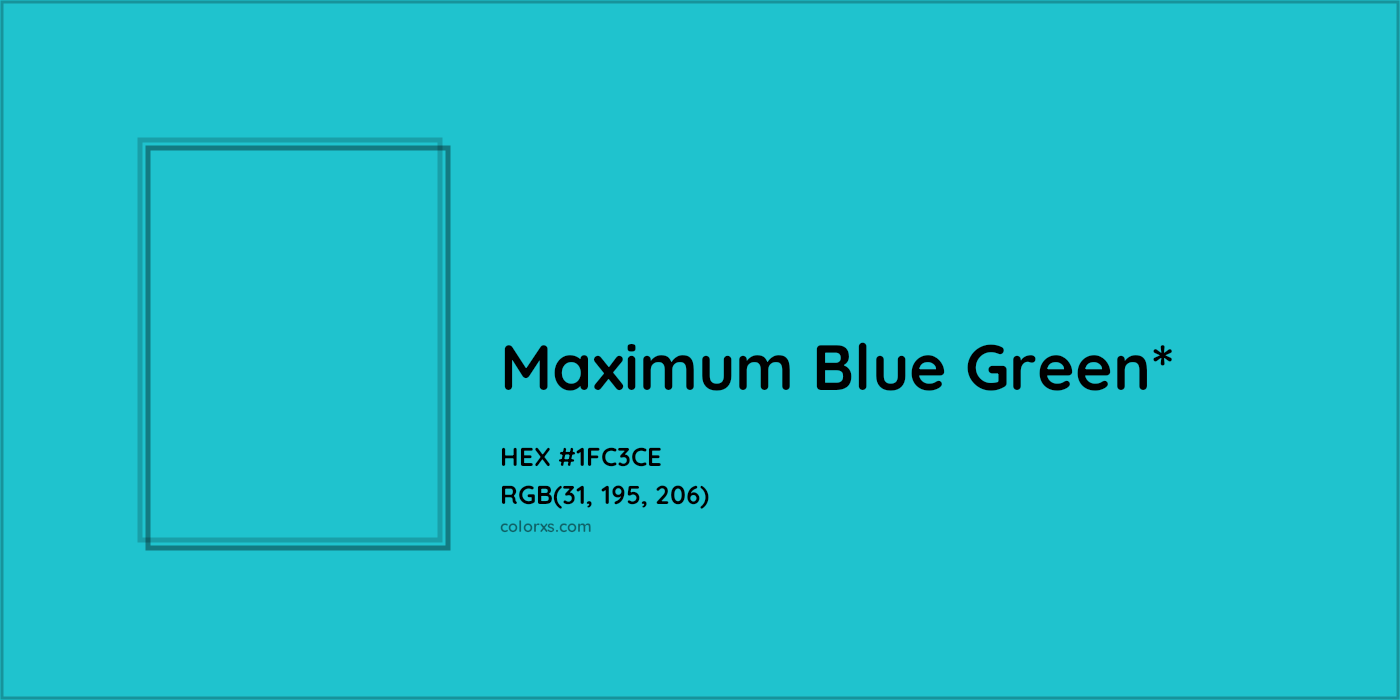 HEX #1FC3CE Color Name, Color Code, Palettes, Similar Paints, Images