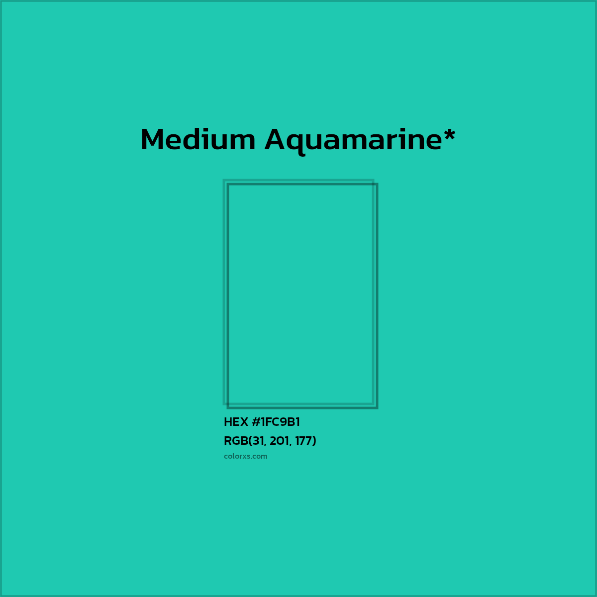 HEX #1FC9B1 Color Name, Color Code, Palettes, Similar Paints, Images