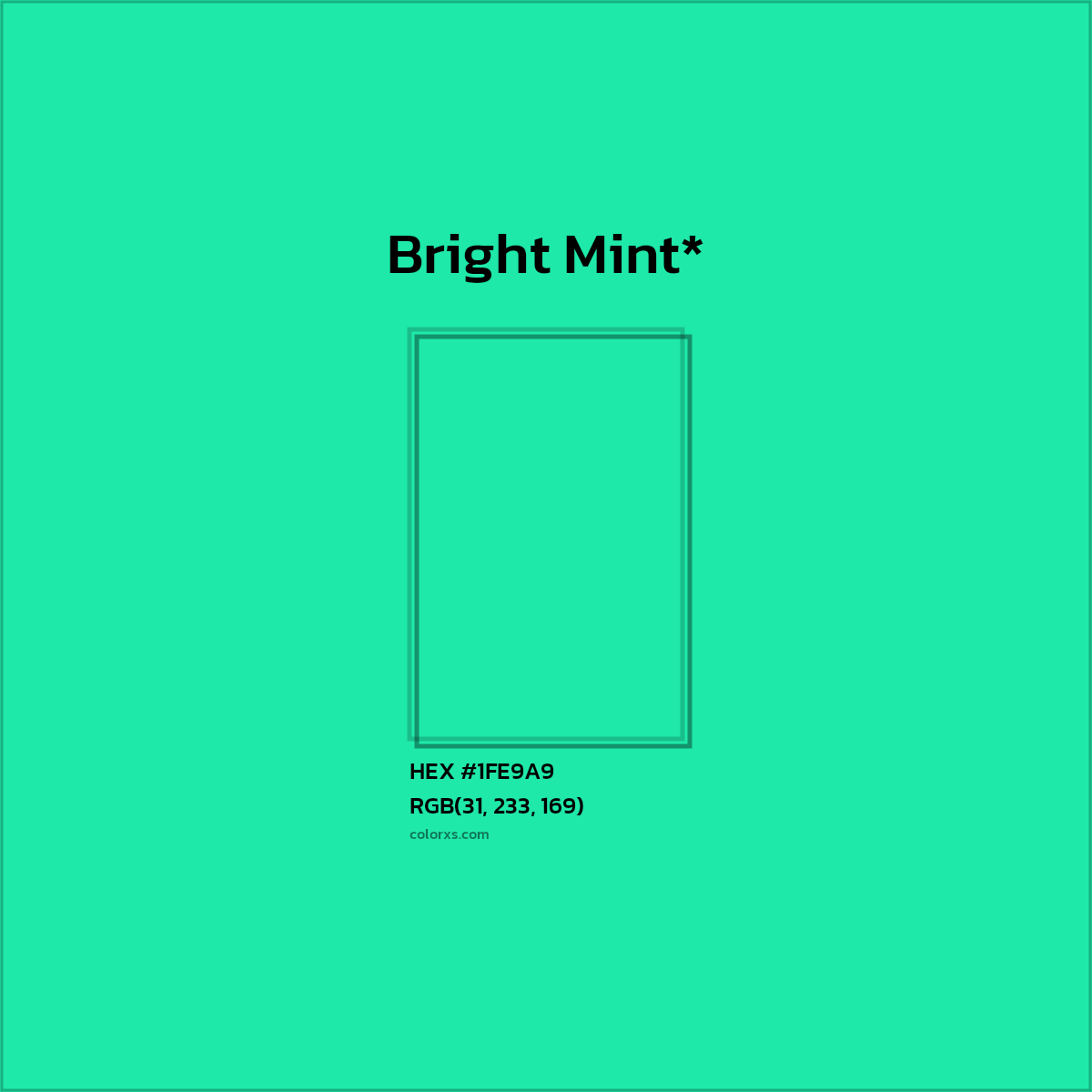HEX #1FE9A9 Color Name, Color Code, Palettes, Similar Paints, Images