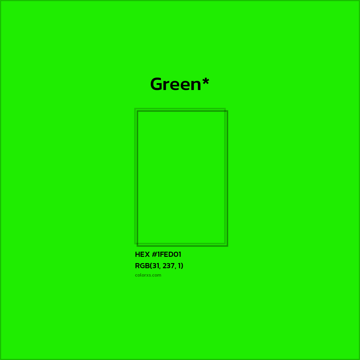 HEX #1FED01 Color Name, Color Code, Palettes, Similar Paints, Images