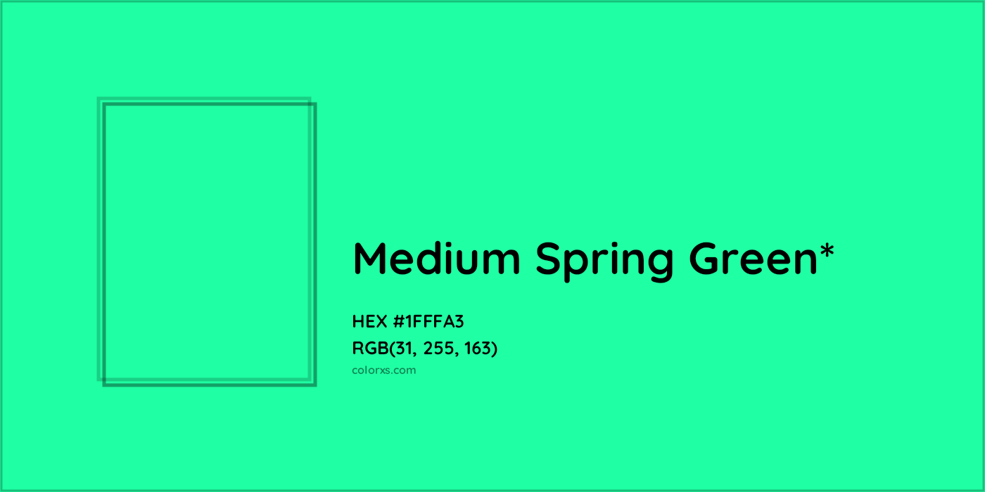 HEX #1FFFA3 Color Name, Color Code, Palettes, Similar Paints, Images