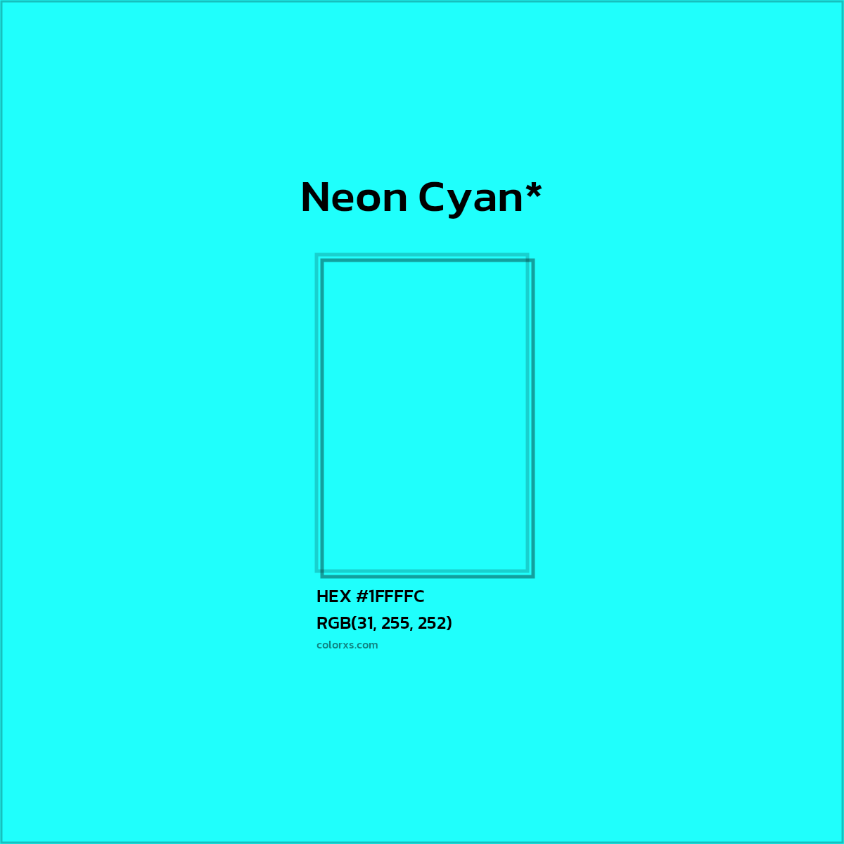 HEX #1FFFFC Color Name, Color Code, Palettes, Similar Paints, Images