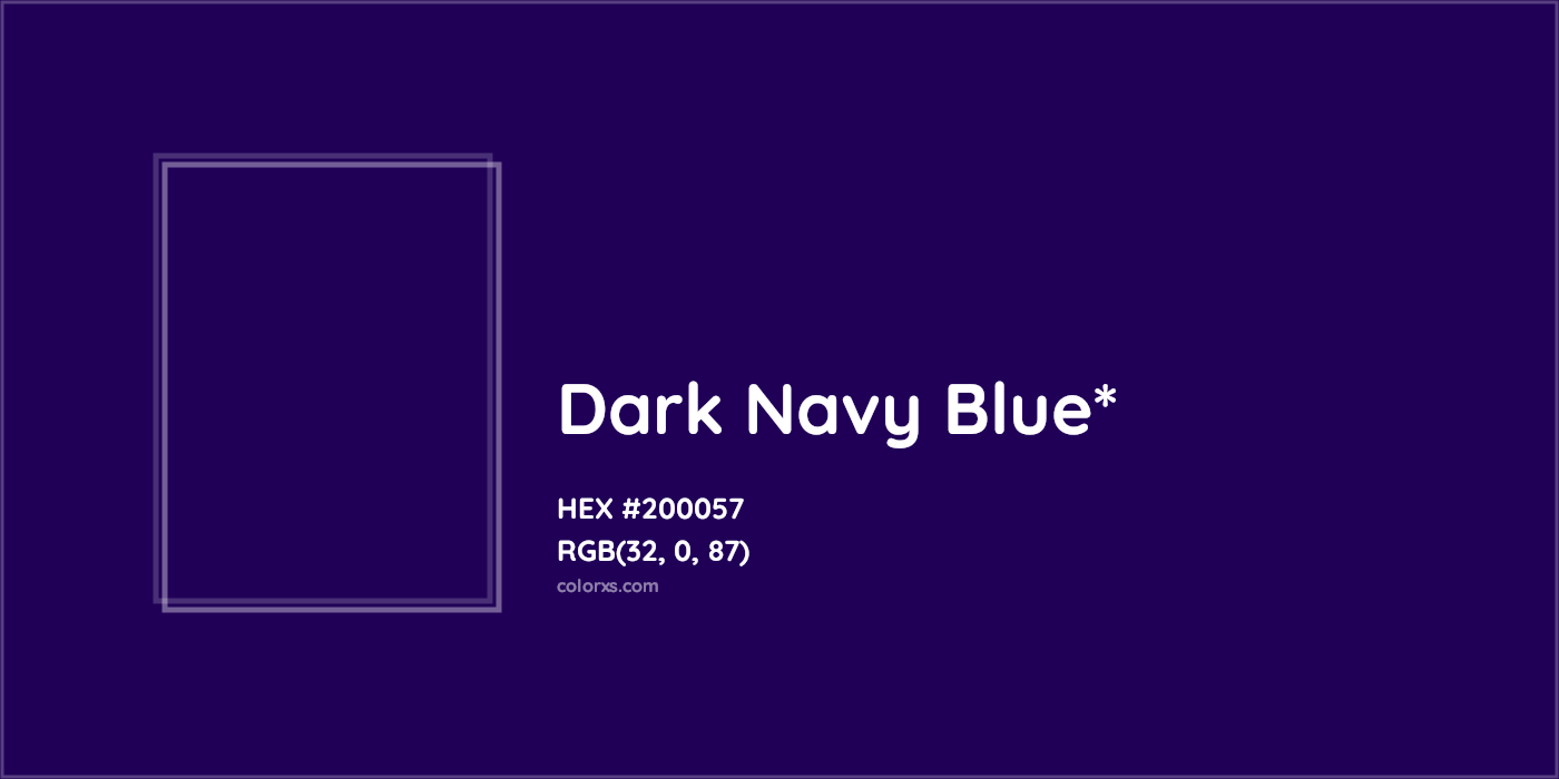 HEX #200057 Color Name, Color Code, Palettes, Similar Paints, Images