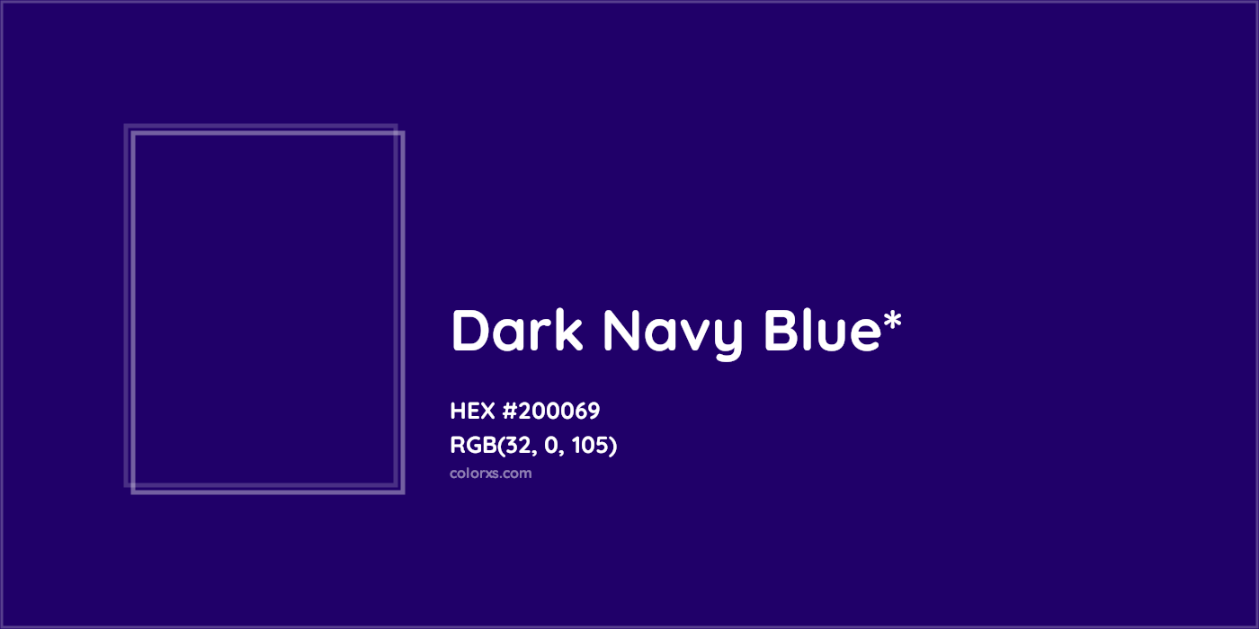 HEX #200069 Color Name, Color Code, Palettes, Similar Paints, Images