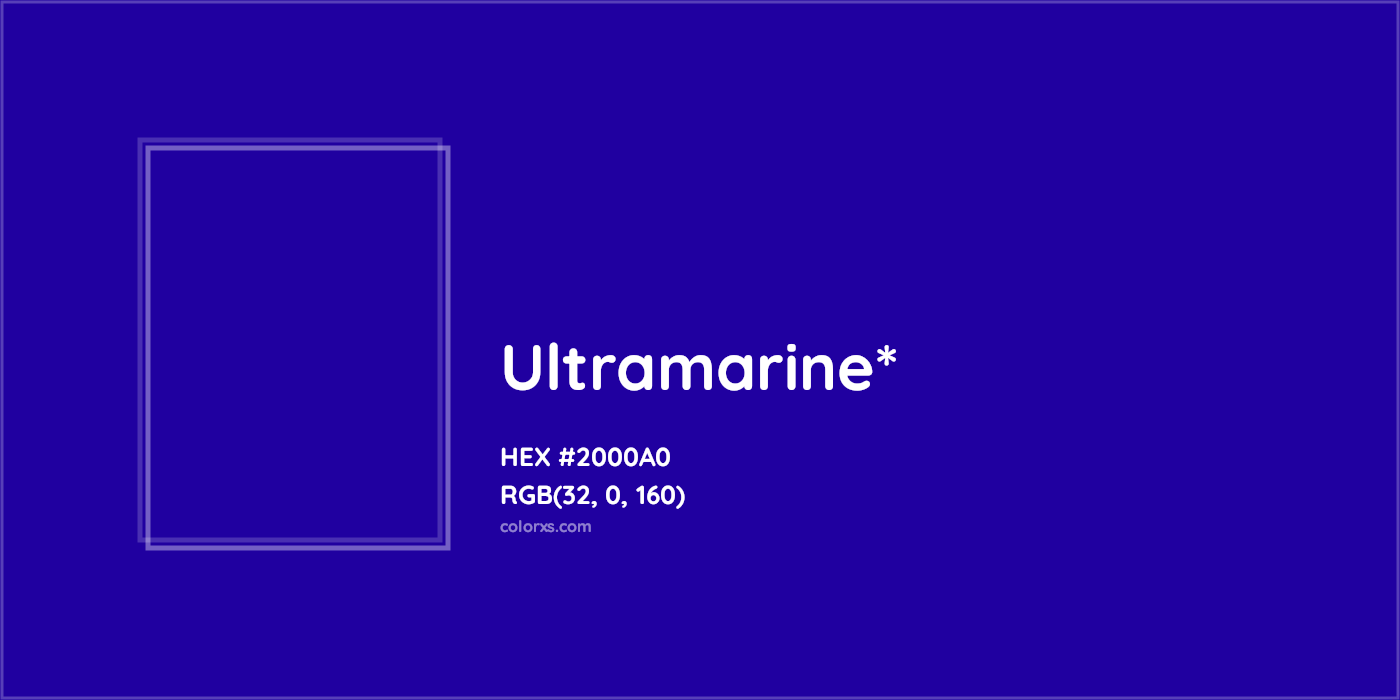 HEX #2000A0 Color Name, Color Code, Palettes, Similar Paints, Images