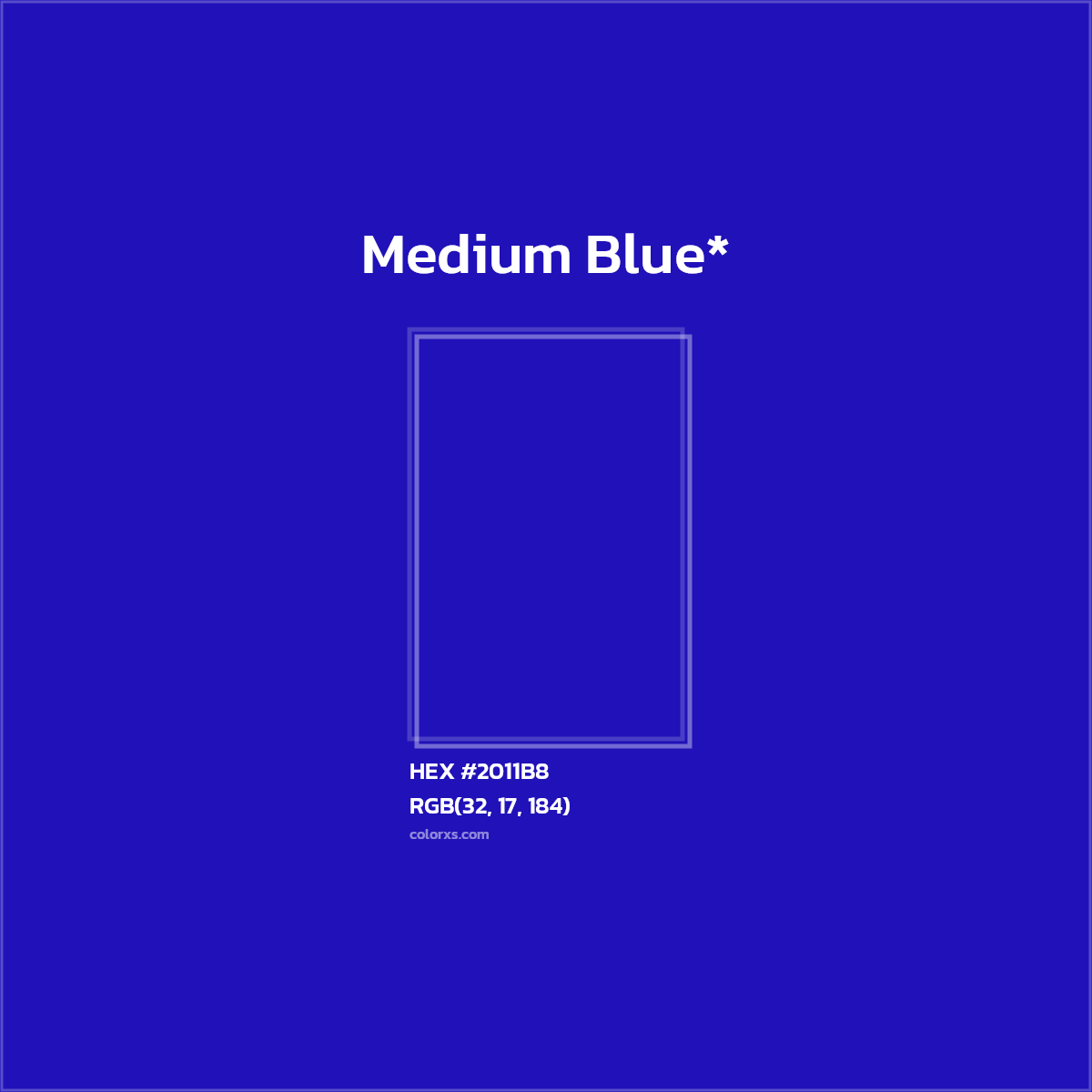 HEX #2011B8 Color Name, Color Code, Palettes, Similar Paints, Images