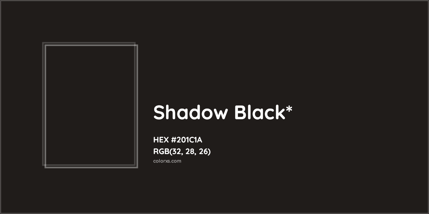 HEX #201C1A Color Name, Color Code, Palettes, Similar Paints, Images