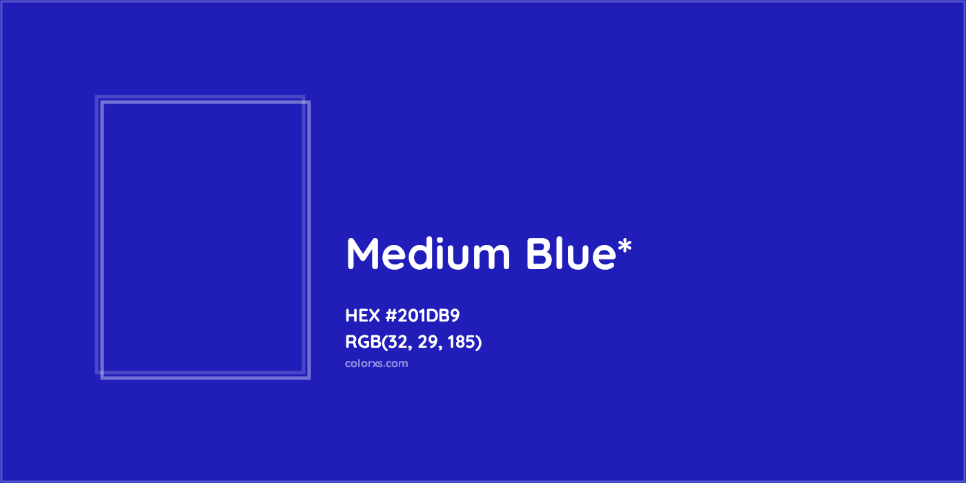 HEX #201DB9 Color Name, Color Code, Palettes, Similar Paints, Images