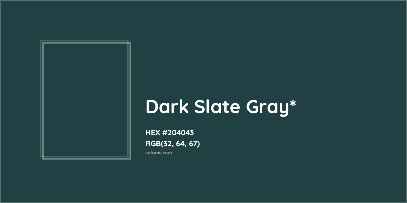 HEX #204043 Color Name, Color Code, Palettes, Similar Paints, Images