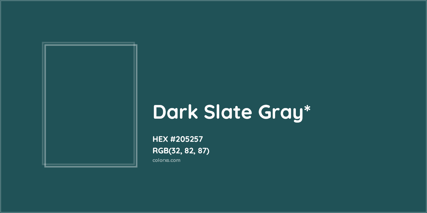 HEX #205257 Color Name, Color Code, Palettes, Similar Paints, Images