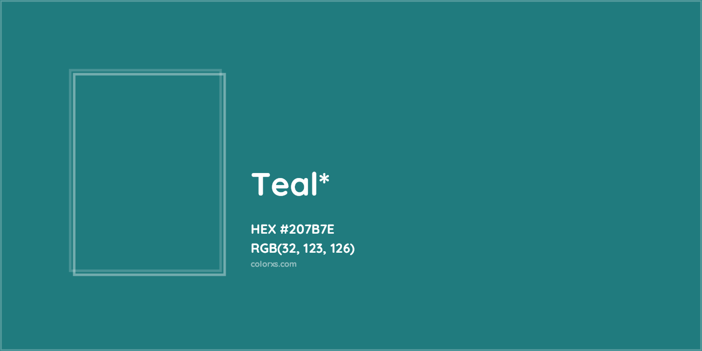 HEX #207B7E Color Name, Color Code, Palettes, Similar Paints, Images