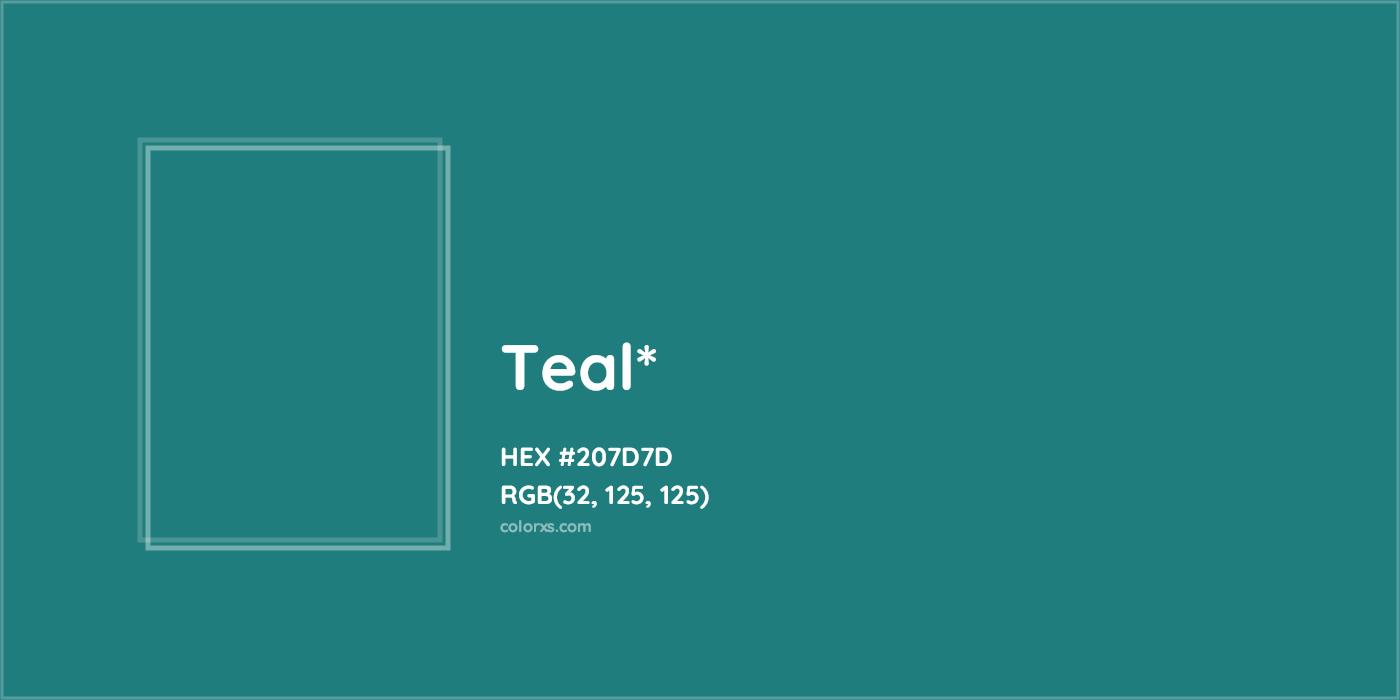 HEX #207D7D Color Name, Color Code, Palettes, Similar Paints, Images