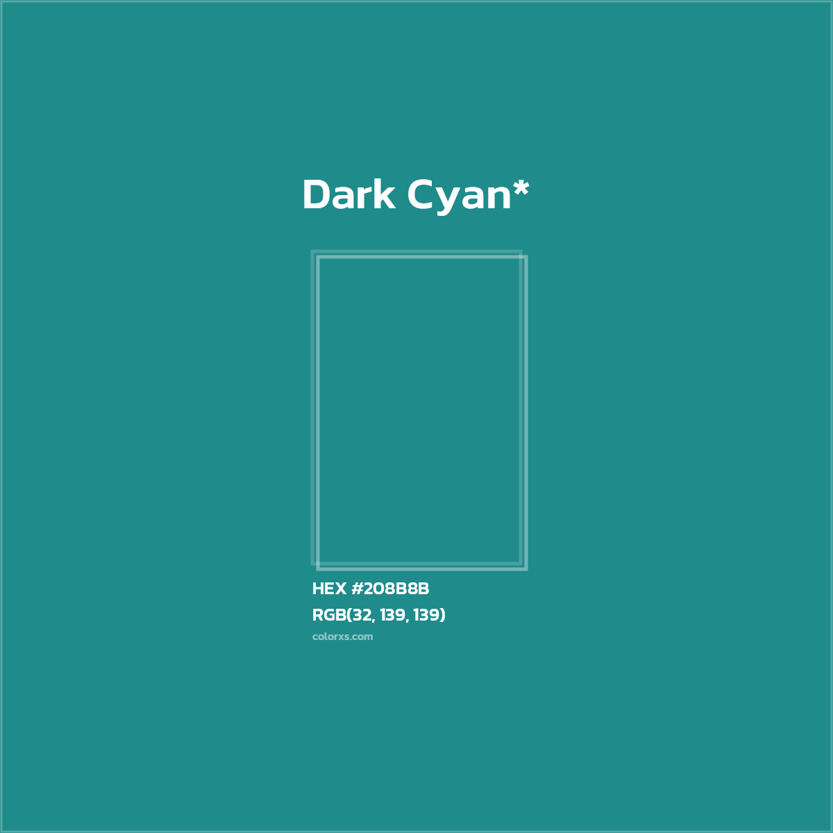 HEX #208B8B Color Name, Color Code, Palettes, Similar Paints, Images