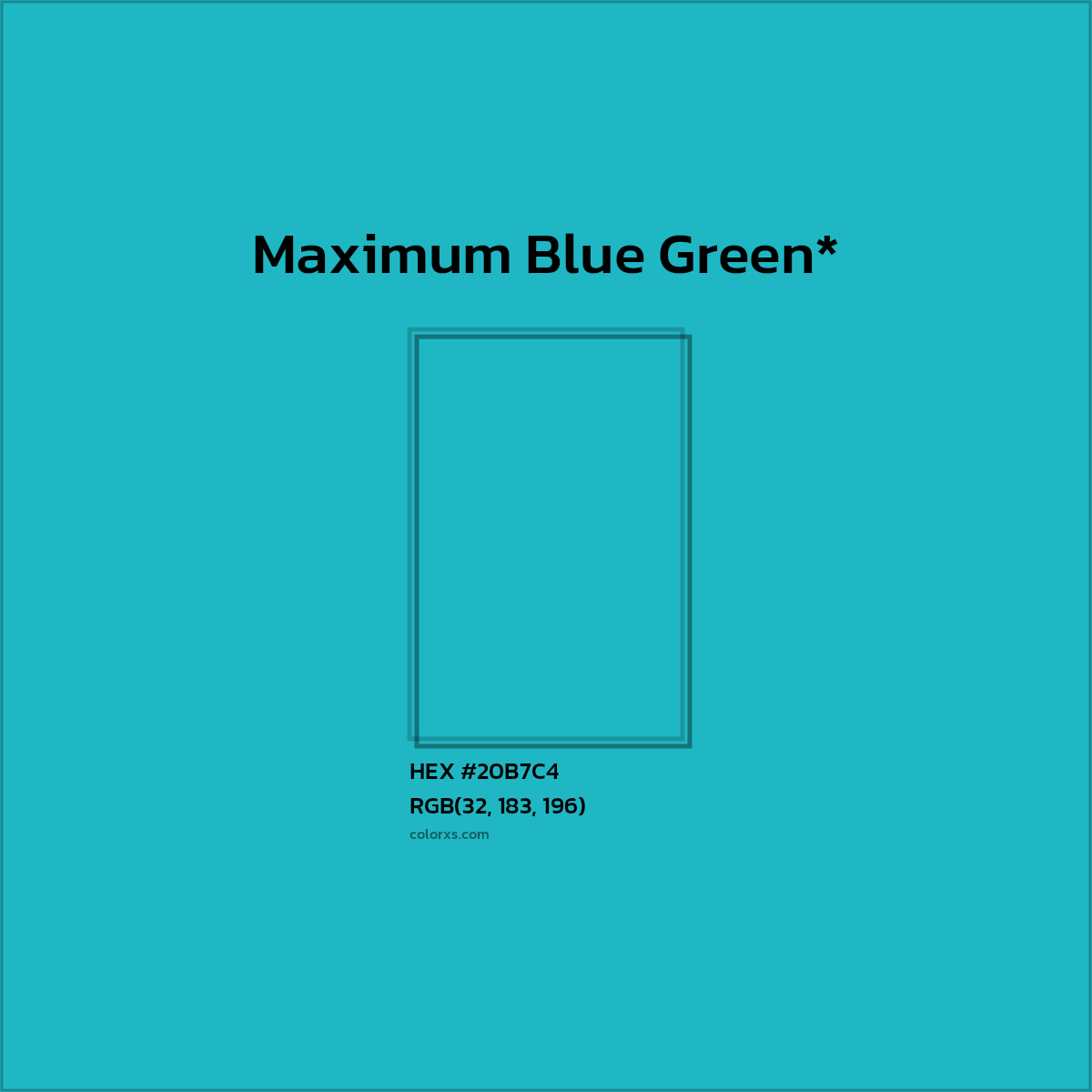 HEX #20B7C4 Color Name, Color Code, Palettes, Similar Paints, Images