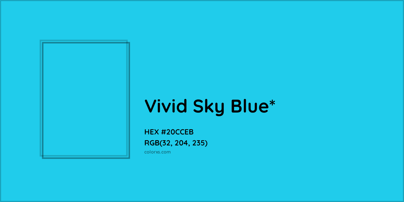 HEX #20CCEB Color Name, Color Code, Palettes, Similar Paints, Images