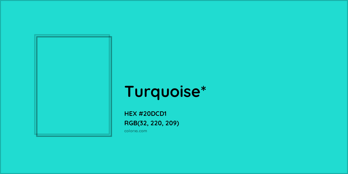HEX #20DCD1 Color Name, Color Code, Palettes, Similar Paints, Images