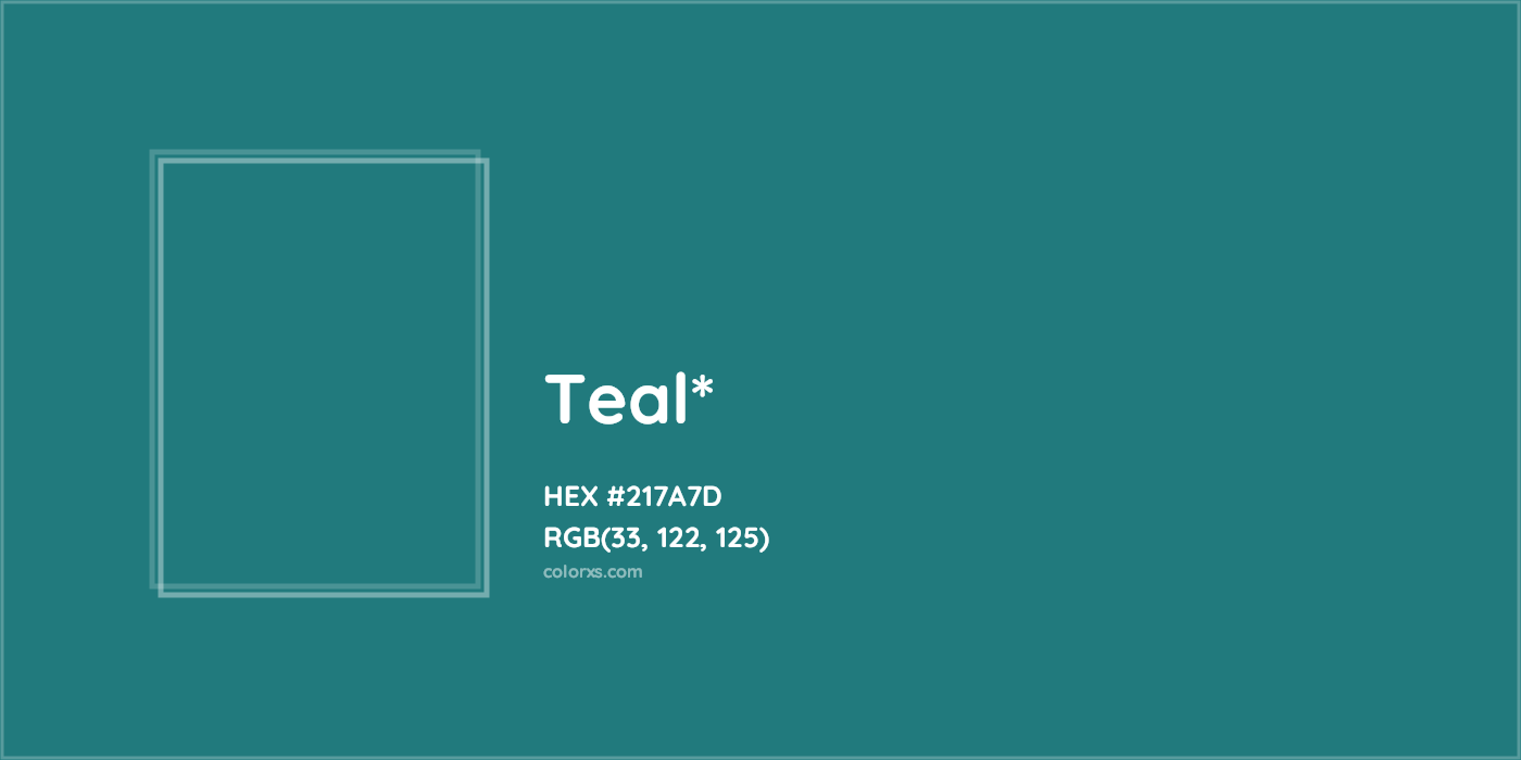 HEX #217A7D Color Name, Color Code, Palettes, Similar Paints, Images