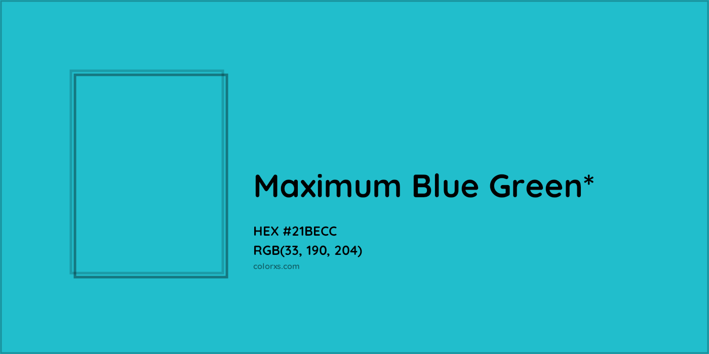 HEX #21BECC Color Name, Color Code, Palettes, Similar Paints, Images