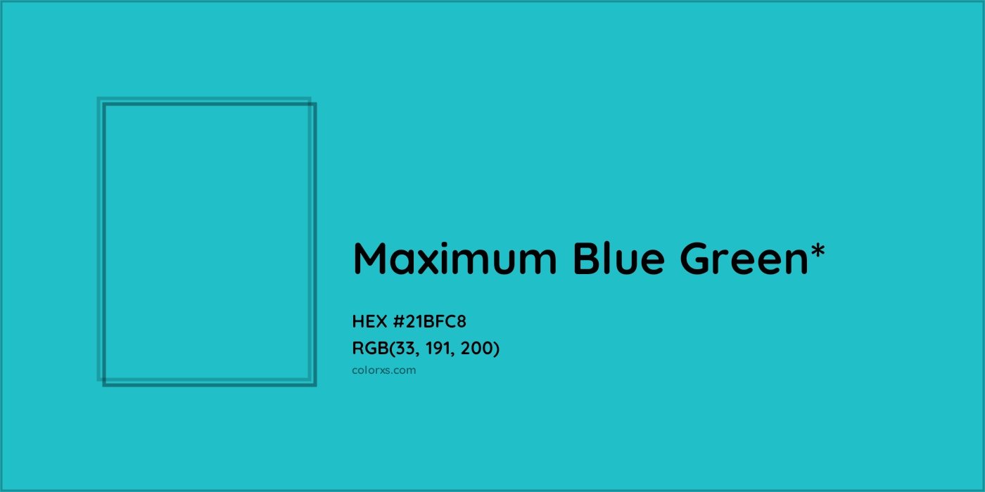 HEX #21BFC8 Color Name, Color Code, Palettes, Similar Paints, Images