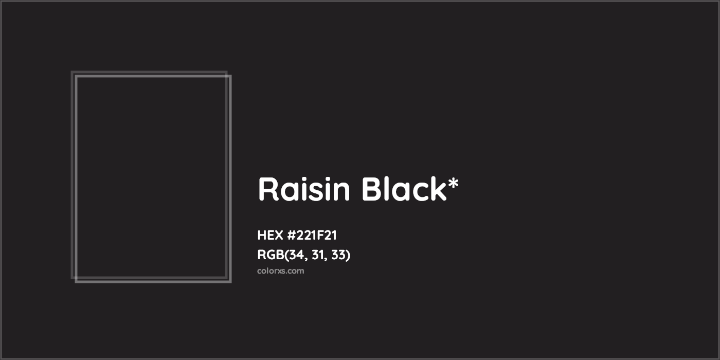 HEX #221F21 Color Name, Color Code, Palettes, Similar Paints, Images
