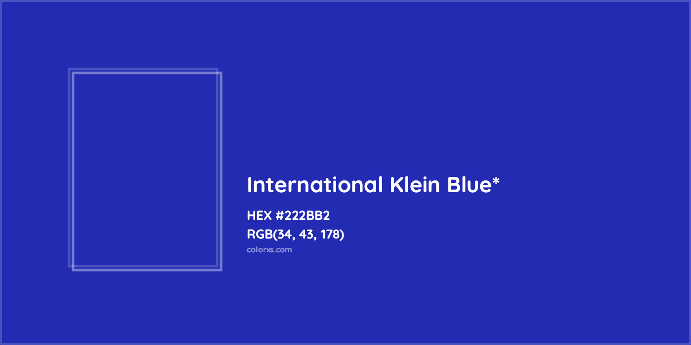HEX #222BB2 Color Name, Color Code, Palettes, Similar Paints, Images
