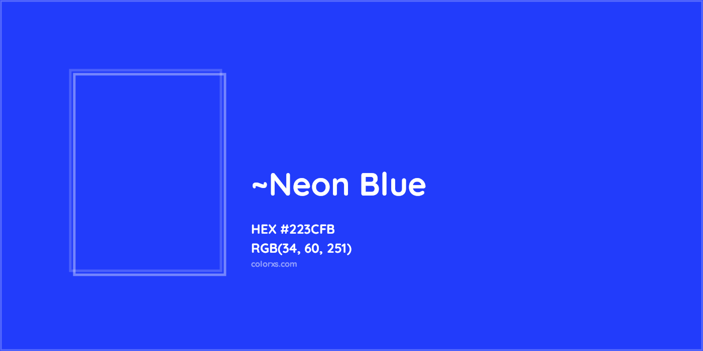 HEX #223CFB Color Name, Color Code, Palettes, Similar Paints, Images