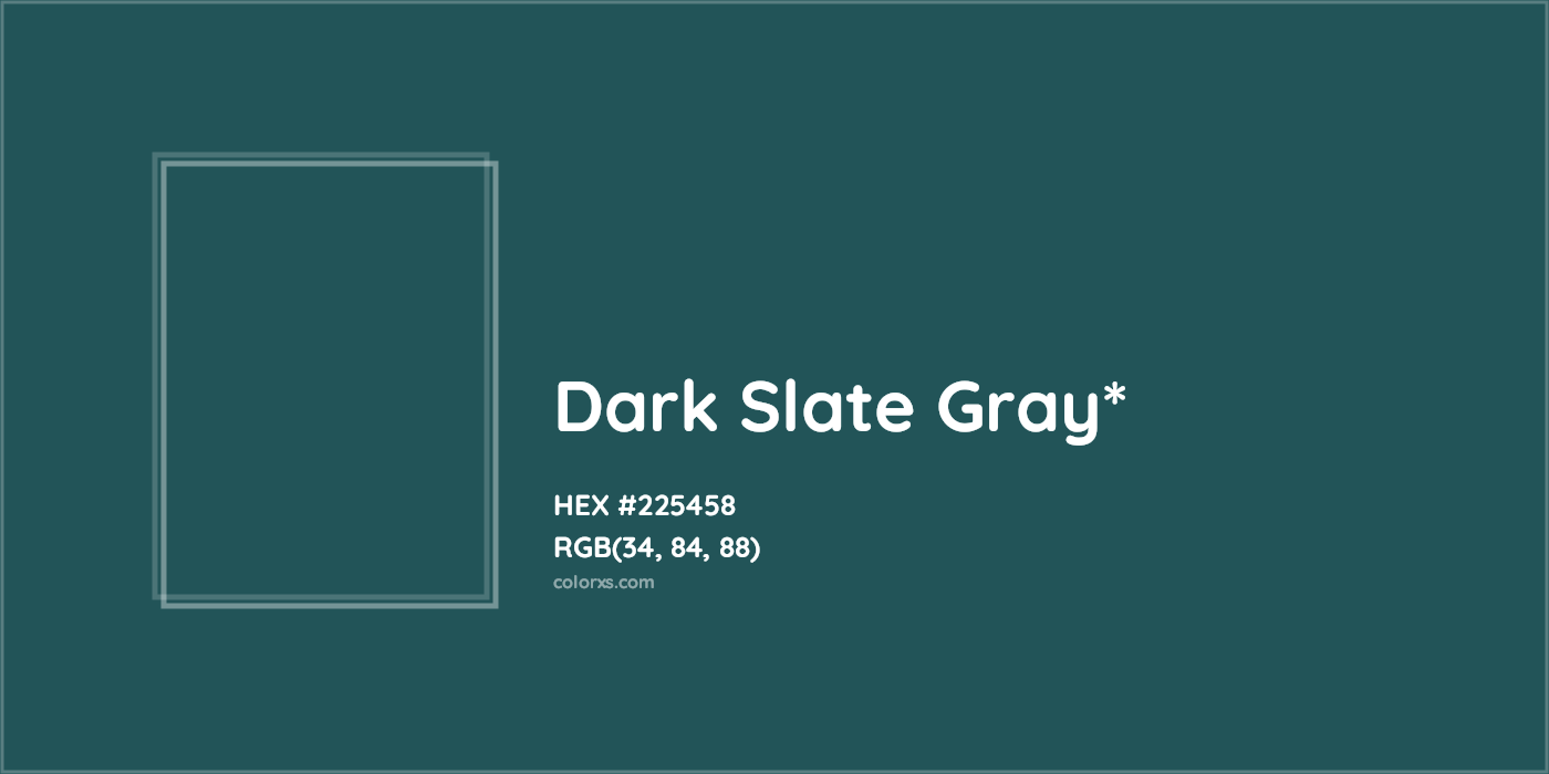 HEX #225458 Color Name, Color Code, Palettes, Similar Paints, Images