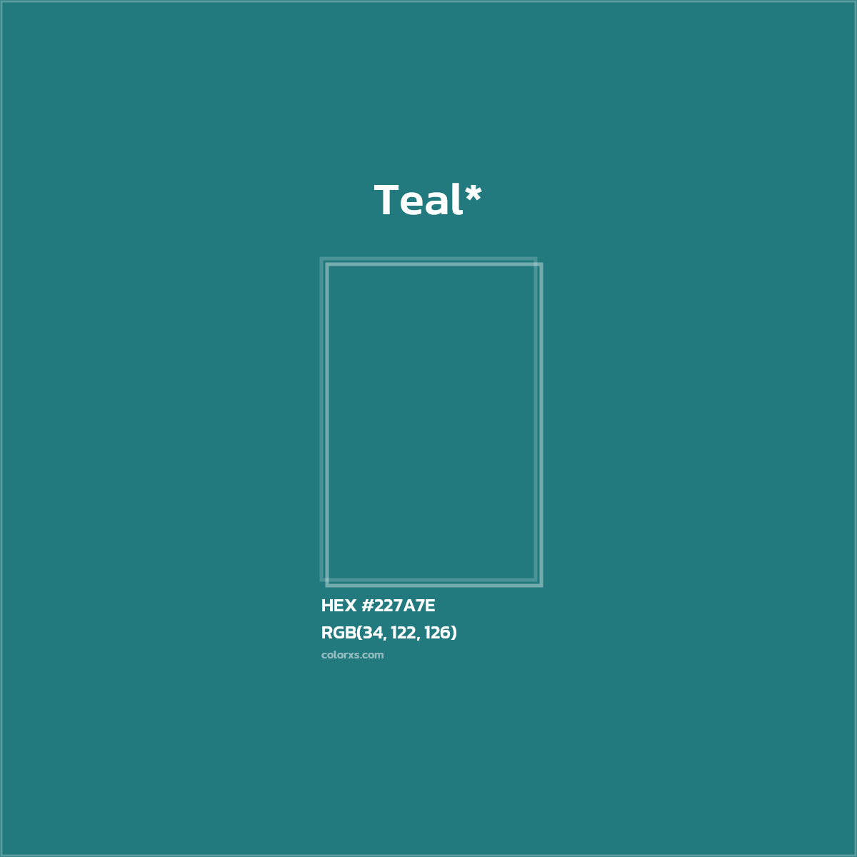 HEX #227A7E Color Name, Color Code, Palettes, Similar Paints, Images