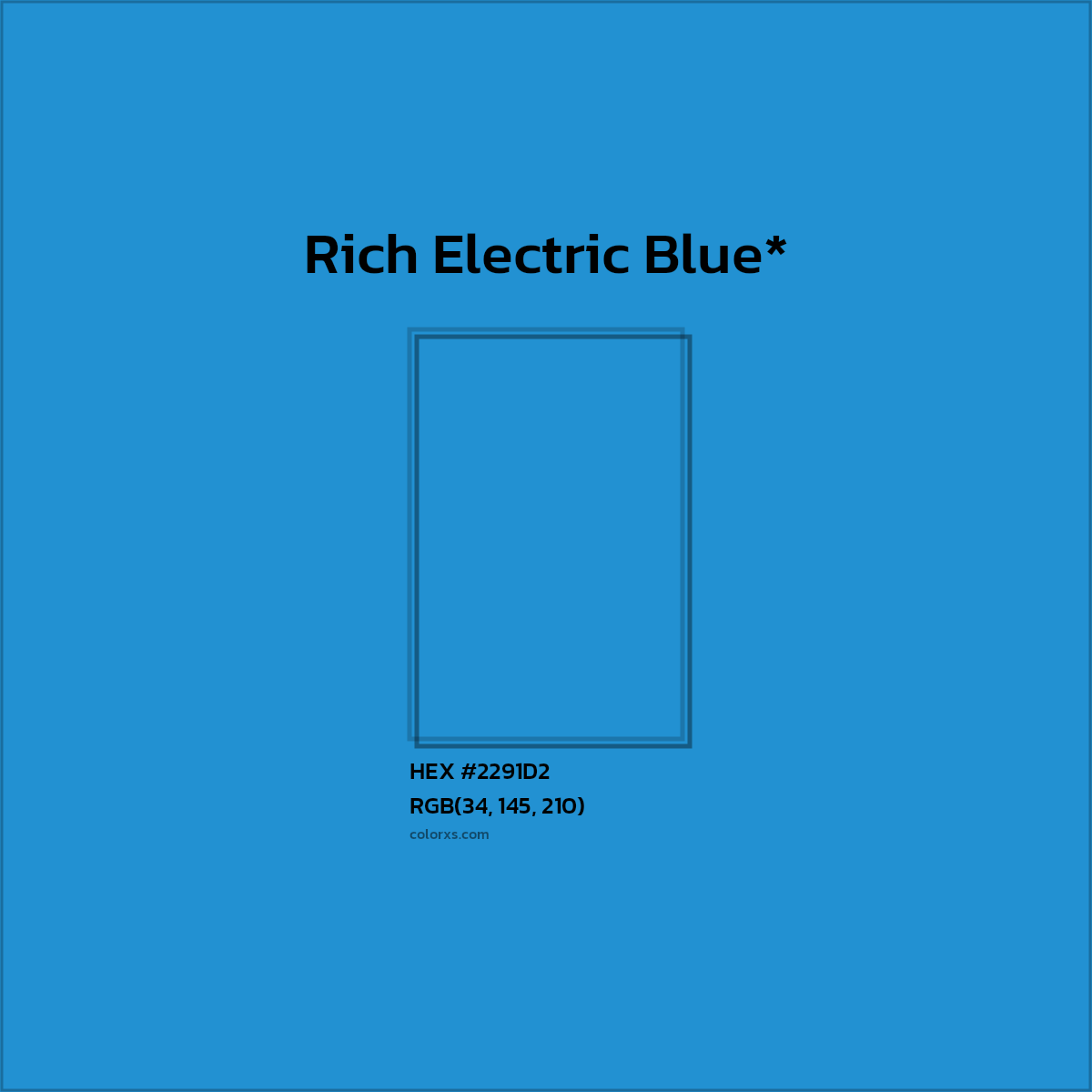 HEX #2291D2 Color Name, Color Code, Palettes, Similar Paints, Images