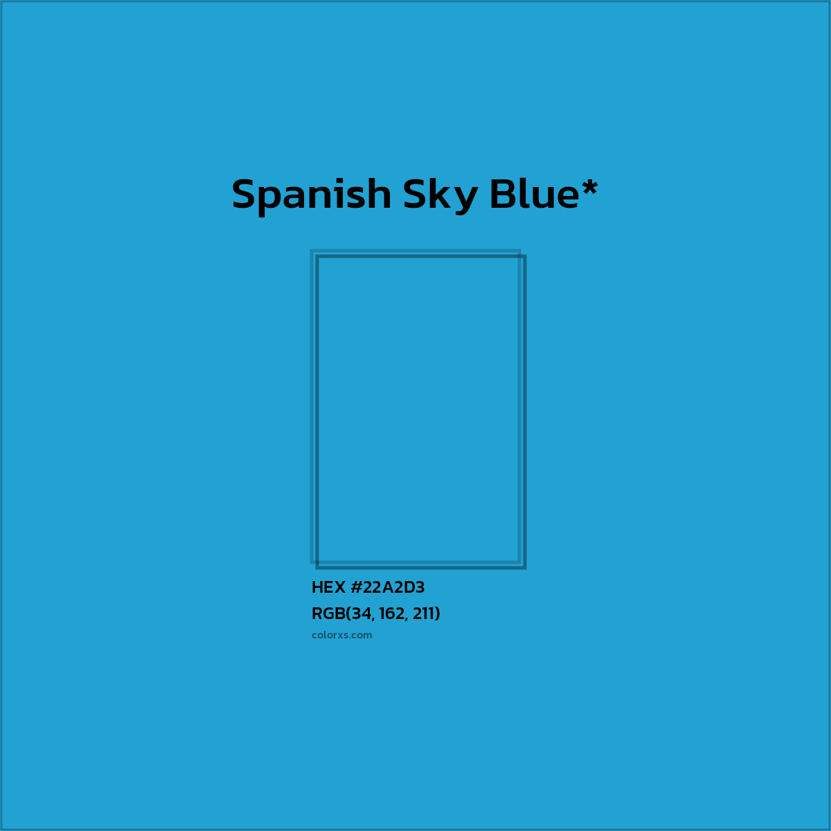 HEX #22A2D3 Color Name, Color Code, Palettes, Similar Paints, Images